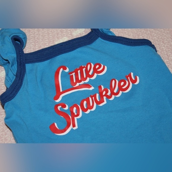 Little Sparkler Okie Dokie Baby Girl 12 Month Outfit 4th of July Set - Picture 2 of 5